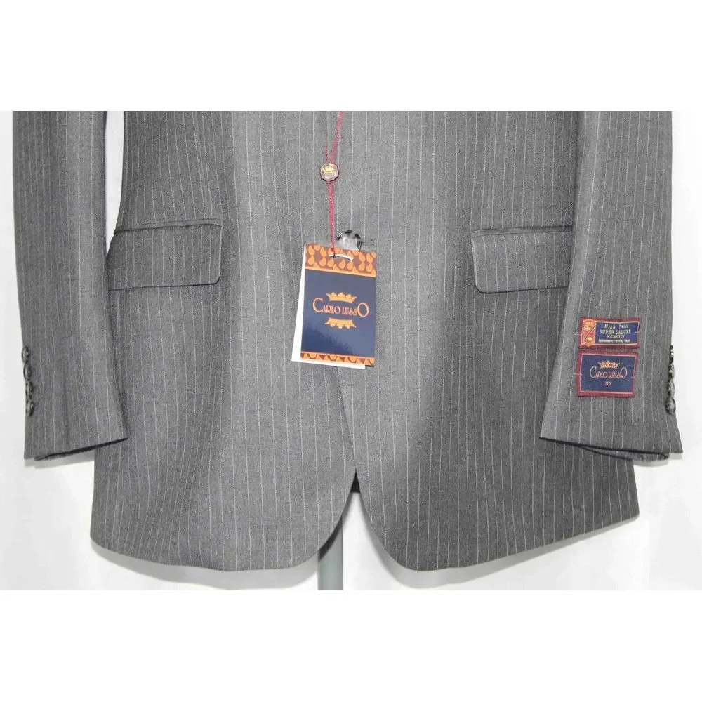NWT Carlo Lusso 150 Gray‎ Blend High Twist Sport Coat Blazer Mens Size 44 Long
